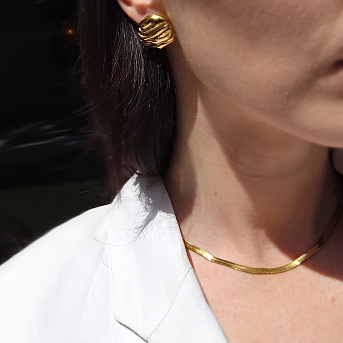 Colier Lise Herringbone placat cu aur