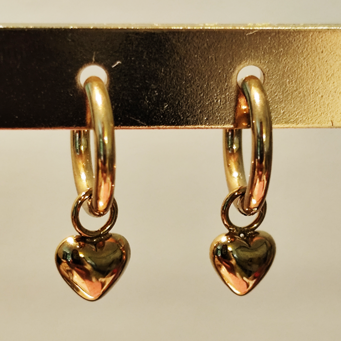 Cercei COEUR HOOPS placati cu aur
