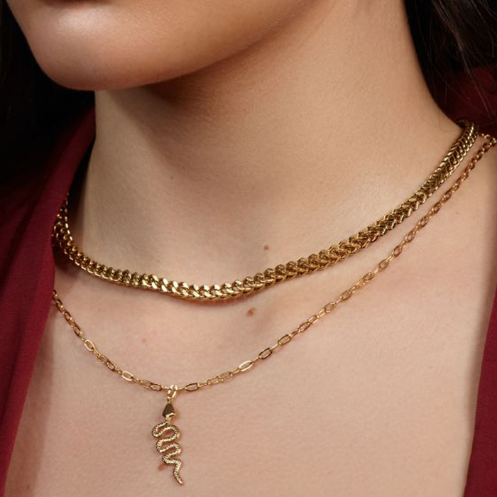 Colier Cuban Bold placat cu aur