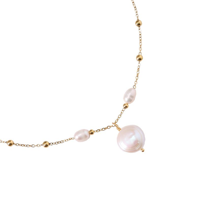 Colier Lysa Pearl placat cu aur