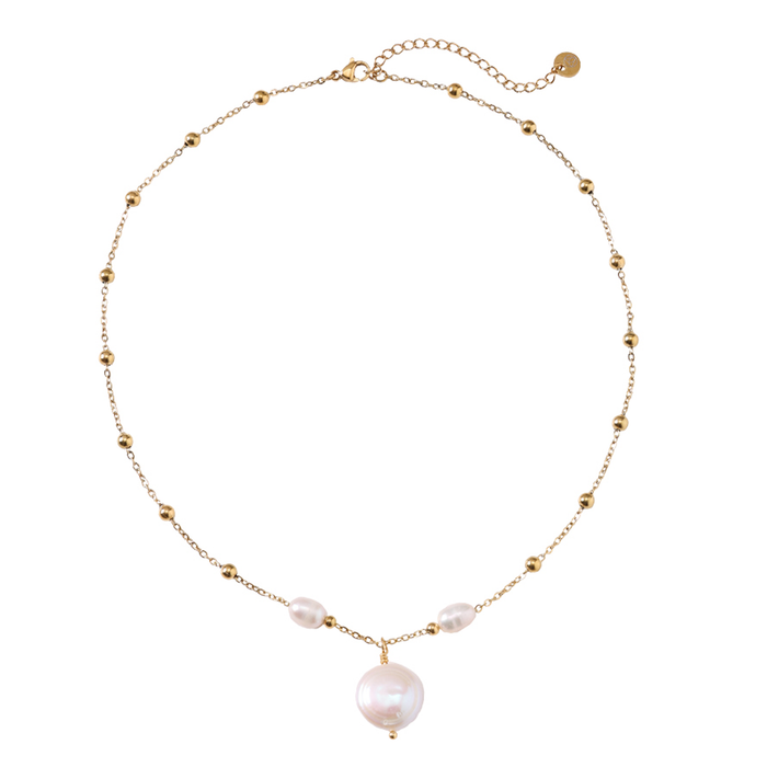 Colier Lysa Pearl placat cu aur