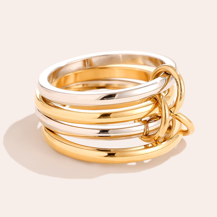 Inel DUO CHAIN placat cu aur