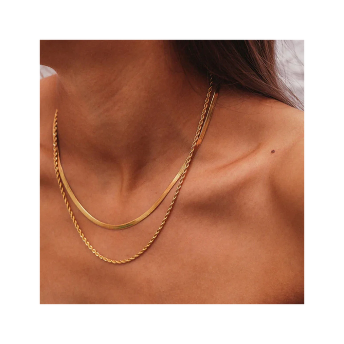 Set doua coliere Herringbone & Twist